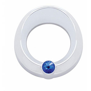 Universal Small Gauge Bezel With Visor - Blue Crystal, 20816