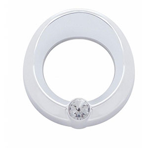 Universal Small Gauge Bezel With Visor - Clear Crystal, 20817