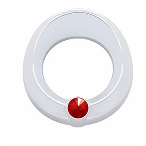 Universal Small Gauge Bezel With Visor - Red Crystal, 20820