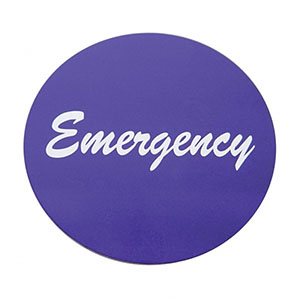 "Emergency" Aluminum Air Valve Knob Sticker Only - Purple, 23010-4P