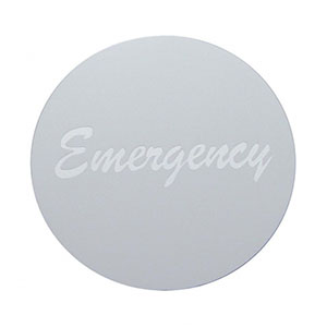 "Emergency" Aluminum Air Valve Knob Sticker Only - Silver, 23010-4S