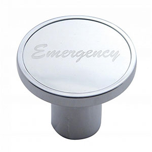 "Emergency" Air Valve Knob - Silver Aluminum Sticker, 23029