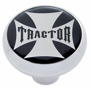 "Tractor" Deluxe Air Valve Knob - Black Maltese Cross Sticker, 23166
