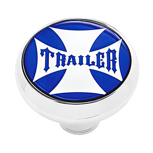 "Trailer" Deluxe Air Valve Knob - Blue Maltese Cross Sticker, 23173