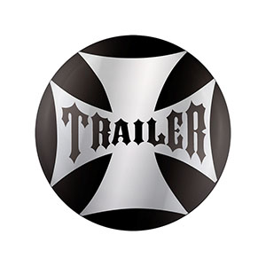 "Trailer" Maltese Cross Air Valve Knob Candy Color Sticker Only- Glossy Black, 23229-2K
