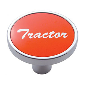 "Tractor" Short Air Valve Knob - Red Aluminum Sticker, 23268