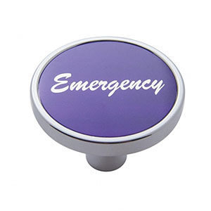 "Emergency" Short Air Valve Knob - Purple Aluminum Sticker, 23283