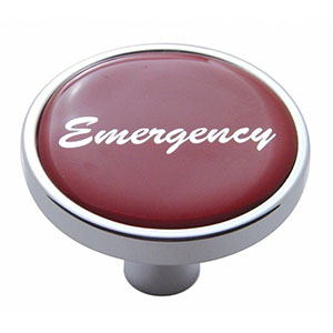 "Emergency" Short Air Valve Knob - Red Glossy Sticker, 23308
