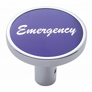 "Emergency" Long Air Valve Knob - Purple Aluminum Sticker, 23329