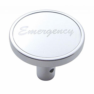 "Emergency" Long Air Valve Knob - Silver Aluminum Sticker, 23331