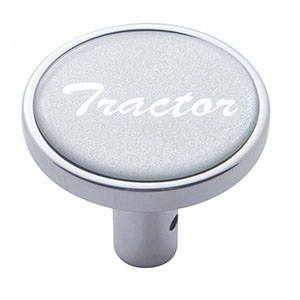 "Tractor" Long Air Valve Knob - Silver Glossy Sticker, 23339