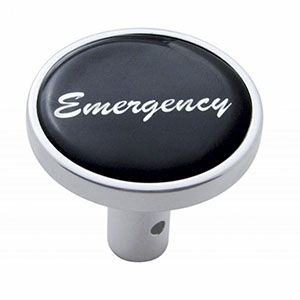 "Emergency" Long Air Valve Knob - Black Glossy Sticker, 23350