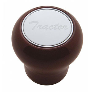 "Tractor" Wood Air Valve Knob - Stainless Plaque, 23358