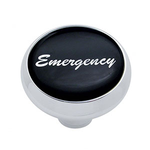 "Emergency" Deluxe Air Valve Knob - Black Glossy Sticker, 23412