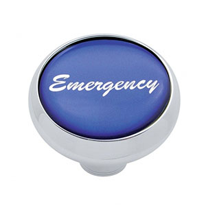 "Emergency" Deluxe Air Valve Knob - Blue Glossy Sticker, 23413