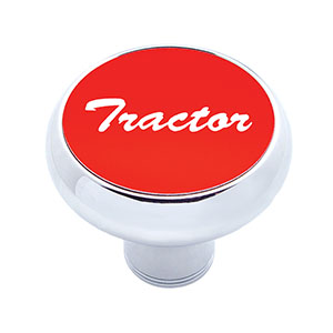 "Tractor" Deluxe Air Valve Knob - Red Aluminum Sticker, 23422