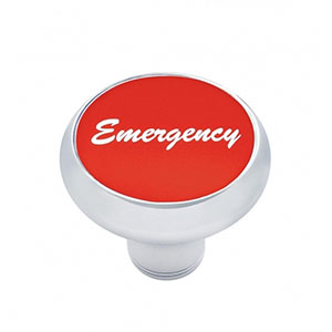 "Emergency" Deluxe Air Valve Knob - Red Aluminum Sticker, 23434