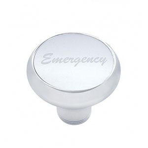 "Emergency" Deluxe Air Valve Knob - Silver Aluminum Sticker, 23435