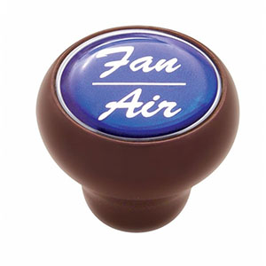 "Fan/Air" Wood Deluxe Dash Knob - Blue Glossy Sticker, 23537