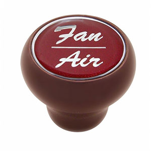 "Fan/Air" Wood Deluxe Dash Knob - Red Glossy Sticker, 23540