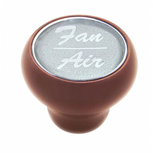 "Fan/Air" Wood Deluxe Dash Knob - Silver Glossy Sticker, 23541
