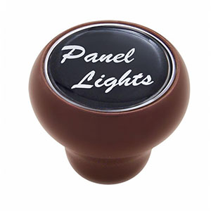 "Panel Lights" Wood Deluxe Dash Knob - Black Glossy Sticker, 23542