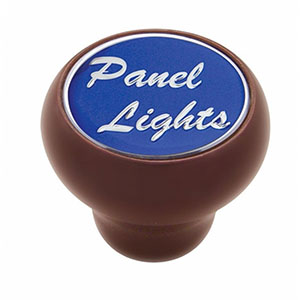 "Panel Lights" Wood Deluxe Dash Knob - Blue Glossy Sticker, 23543