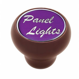 "Panel Lights" Wood Deluxe Dash Knob - Purple Glossy Sticker, 23545