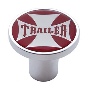 "Trailer" Air Valve Knob - Red Maltese Cross Sticker, 23664