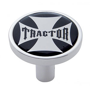 "Tractor" Long Air Valve Knob - Black Maltese Cross Sticker, 23669