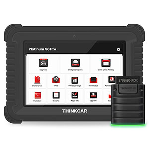 Thinkcar Platinum S8 Professional Touchscreen Wireless Professional OBD2 Automotive Diagnostic Scanner for Car Maintenance, 8 Inch Screen