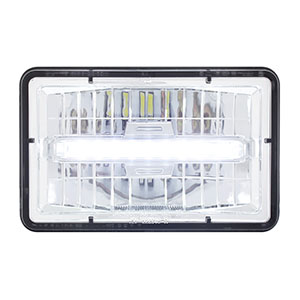 ULTRALIT - 4" x 6" Rectangular LED Headlight With White LED Position Light - High Beam, 31153