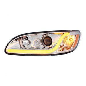 Chrome Projection Headlight W/LED Dual Function Light Bar For PB 386 (2005-2015) & 387 (1999-2010) - Driver, 31252