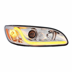Chrome Projection Headlight W/LED Dual Function Light Bar For PB 386 (2005-2015) & 387 (1999-2010) - Passenger, 31253