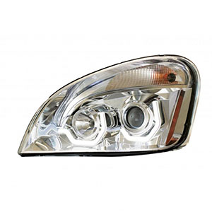 Chrome Projection Headlight With White LED Position Light For 2008-2017 Freightliner Cascadia - Driver, 31286