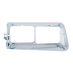 14 LED Headlight Bezel For 1989-2009 Freightliner FLD - Passenger - Amber LED/Chrome Lens, 32368