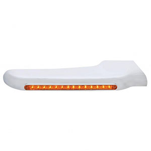 14 Amber LED Front Fender Cover For Peterbilt 388 (2008-2015) & 389 (2008-2023)-Amber Lens - Passenger, 32561