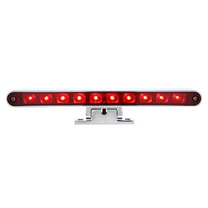 10 LED Dual Function 3rd Brake Light With Chrome Swivel Pedestal Base - Red LED/Red Lens, 33009