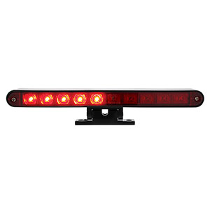 10 LED Split Function 3rd Brake Light With Black Swivel Pedestal Base - Red LED/Red Lens, 33012