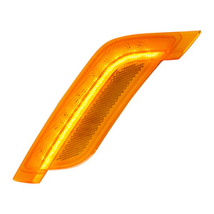 12 Amber LED Fender Turn Signal Light For Peterbilt 579 (2012-2021) & 587 (2012-2018)- Driver, Amber Lens, 36395
