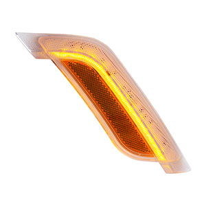 12 Amber LED Fender Turn Signal Light For Peterbilt 579 (2012-2021) & 587 (2012-2018)- Passenger, Clear Lens, 36398