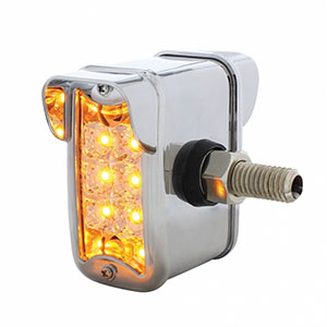 10 LED Dual Function Reflector Double Face Light W/Visor - Vertical Side Mount - Amber & Red LED/Clear Lens, 36416