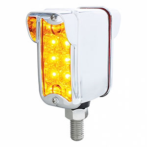 10 LED Dual Function Reflector Double Face Light W/Visor - Vertical Straight Mount -Amber & Red LED/Amber & Red Lens, 36420