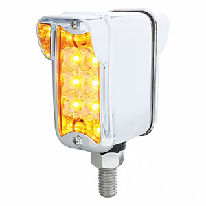 10 LED Dual Function Reflector Double Face Light W/Visor - Vertical Straight Mount -Amber & Red LED/Clear Lens, 36424