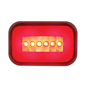14 LED Rectangular GloLight (Stop, Turn & Tail) - Red LED/Red Lens (Bulk), 36962B