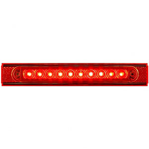 10 LED Conspicuity Reflector Plate Light With Red Reflector - Red LED/Red Lens (Each), 37166