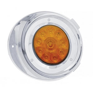 10 LED Freightliner Daytime Running Light Conversion Kit Without Visor (Driver) - Amber LED/Amber Lens, 37403