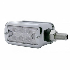 12 LED Dual Function Double Face Light With Bezel - Horizontal Mount - Amber LED/Clear Lens, 37509