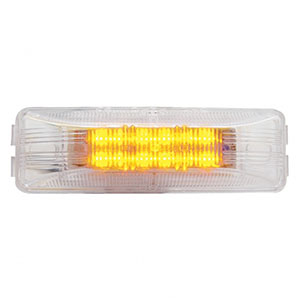 12 LED Rectangular Light (Clearance/Marker) - Amber LED/Clear Lens, 38212