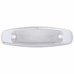 12 LED Rectangular Light (Clearance/Marker) With Chrome Bezel - Red LED/Clear Lens, 38219
